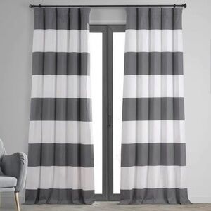 Striped Gray and White Curtains